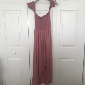 Poof New York Pink Off The Shoulder Maxi Dress M